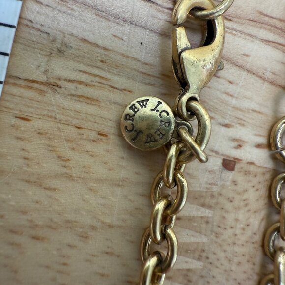 J Crew Cream Bubble Statement Necklace Gold-Tone Chain 18 Inches Adjustable Wome - Picture 9 of 9